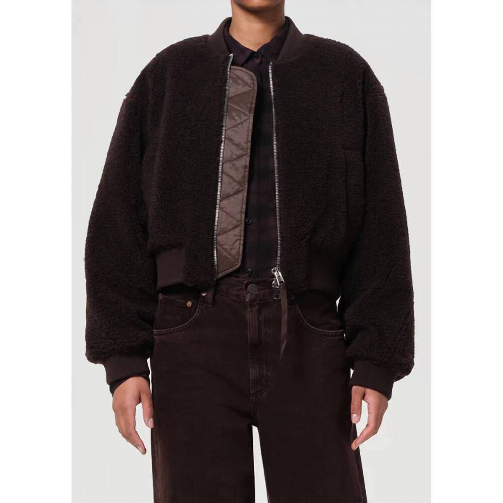NEW AGOLDE lona skye bomber jacket in chocolate